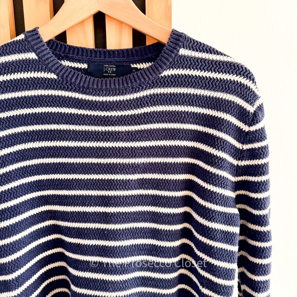Vintage JCrew 100% Cotton Women's Striped Knit Sweater (S) - Picture 5 of 5